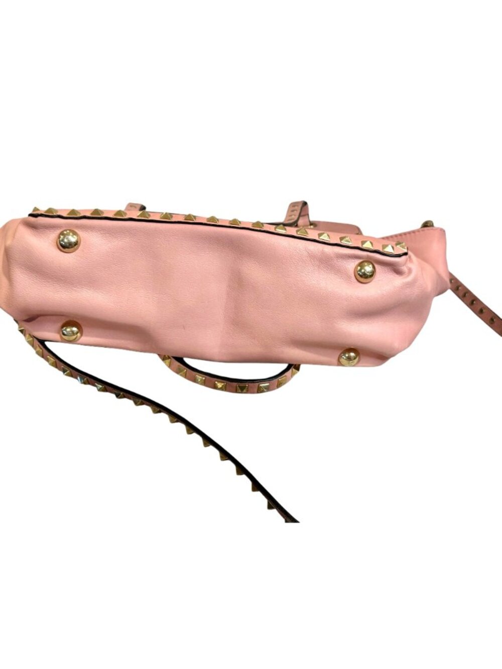 Valentino Garavani Pink Leather Rockstud Trapeze Small Tote Bag with COA - Picture 3 of 15
